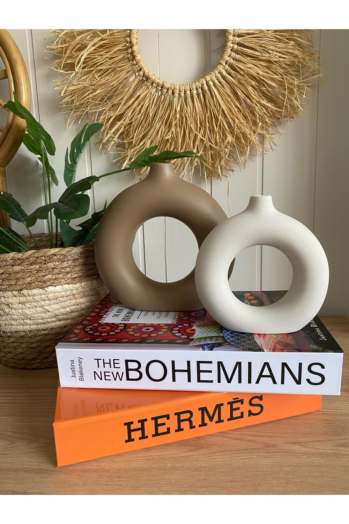 Bohem Halka 2’li Vazo Set | 18x18 cm & 14x13,5 cm