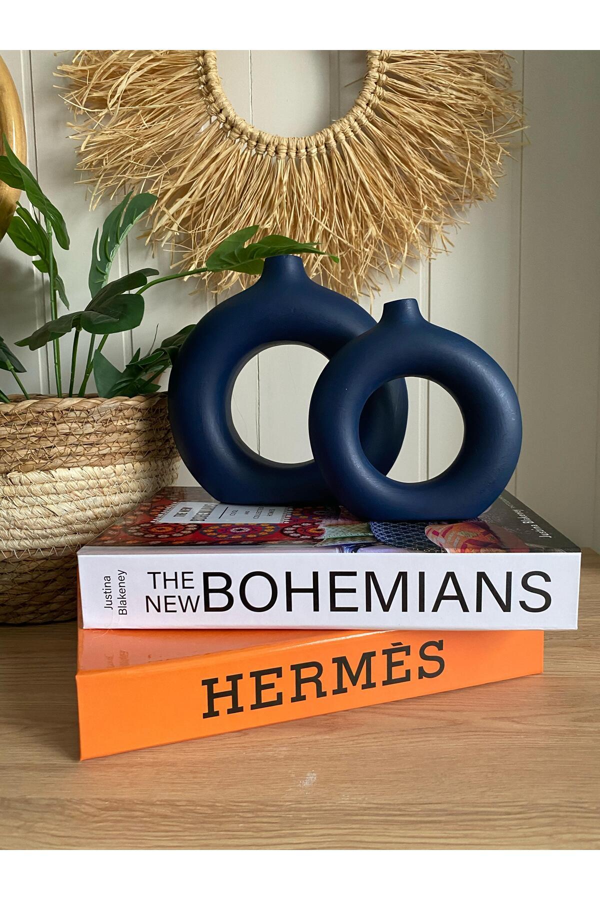 Bohem Halka 2’li Vazo Set | 18x18 cm & 14x13,5 cm
