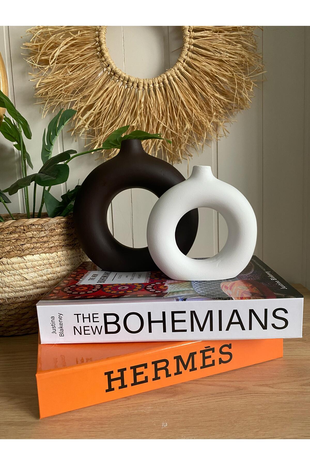 Bohem Halka 2’li Vazo Set | 18x18 cm & 14x13,5 cm