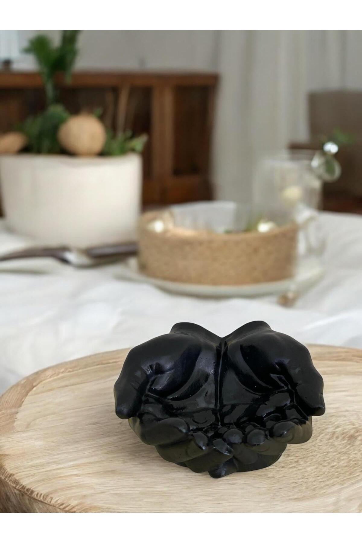 El Yapımı Beton El & Avuç Figürlü Dekoratif Organizer Kase – 15 cm Minimalist Tasarım