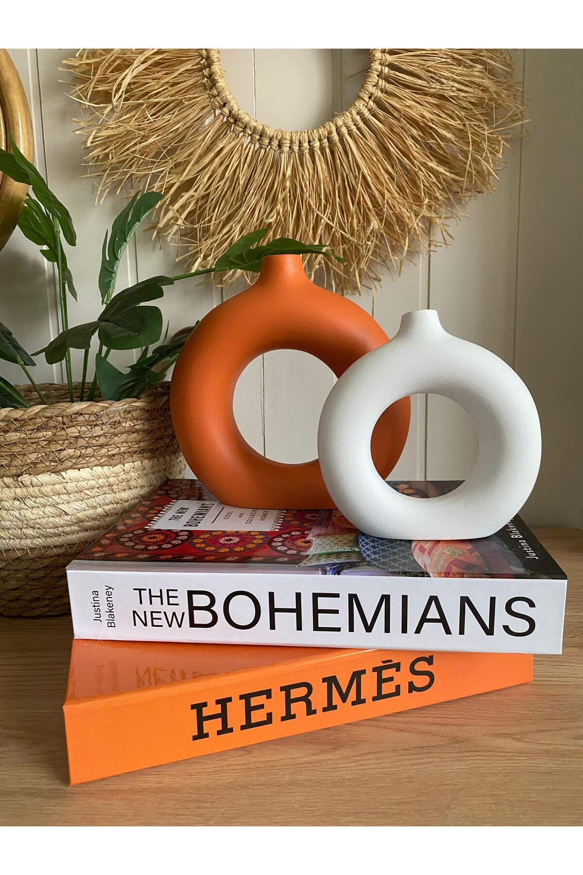 Bohem Halka 2’li Vazo Set | 18x18 cm & 14x13,5 cm